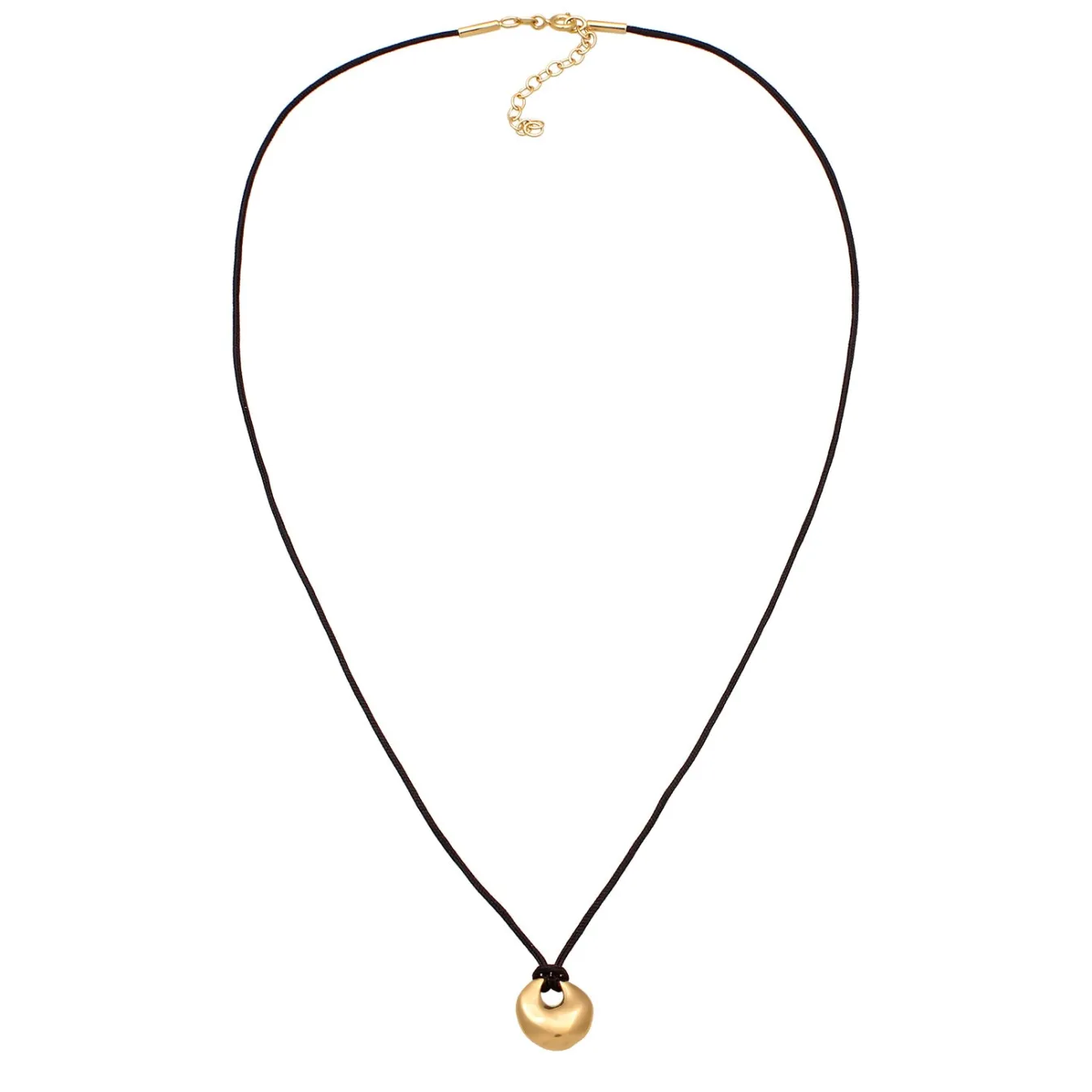 Elli "Nylonkette Disc Organic< Vergoldet|Halsketten