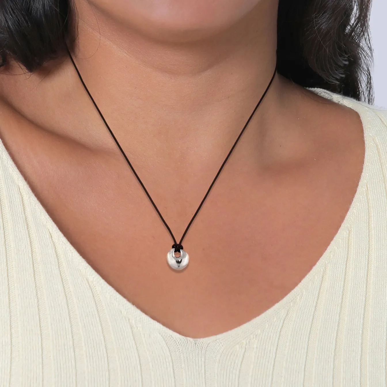 Elli "Nylonkette Disc Organic< Vergoldet|Halsketten