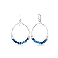 Elli "Ohrhänger | Achat ( Blau )< Ohrringe|Vergoldet