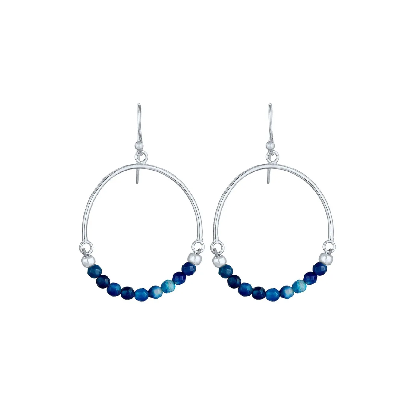 Elli "Ohrhänger | Achat ( Blau )< Ohrringe|Vergoldet
