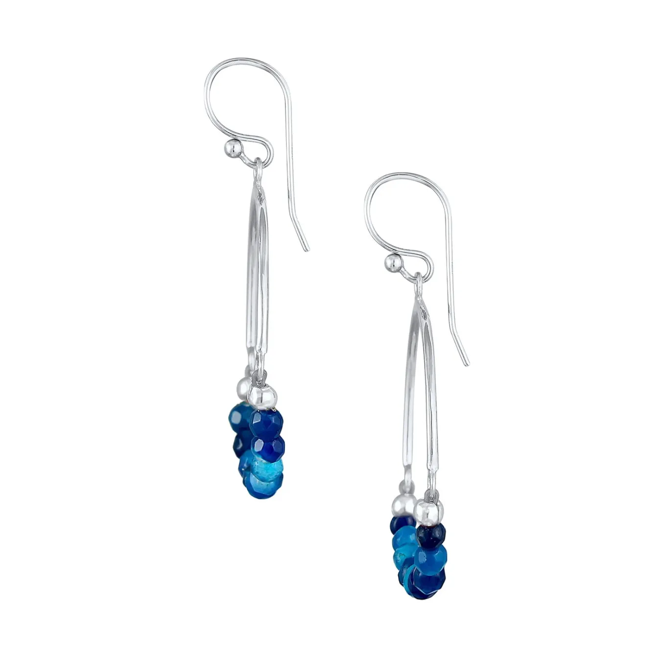 Elli "Ohrhänger | Achat ( Blau )< Ohrringe|Vergoldet