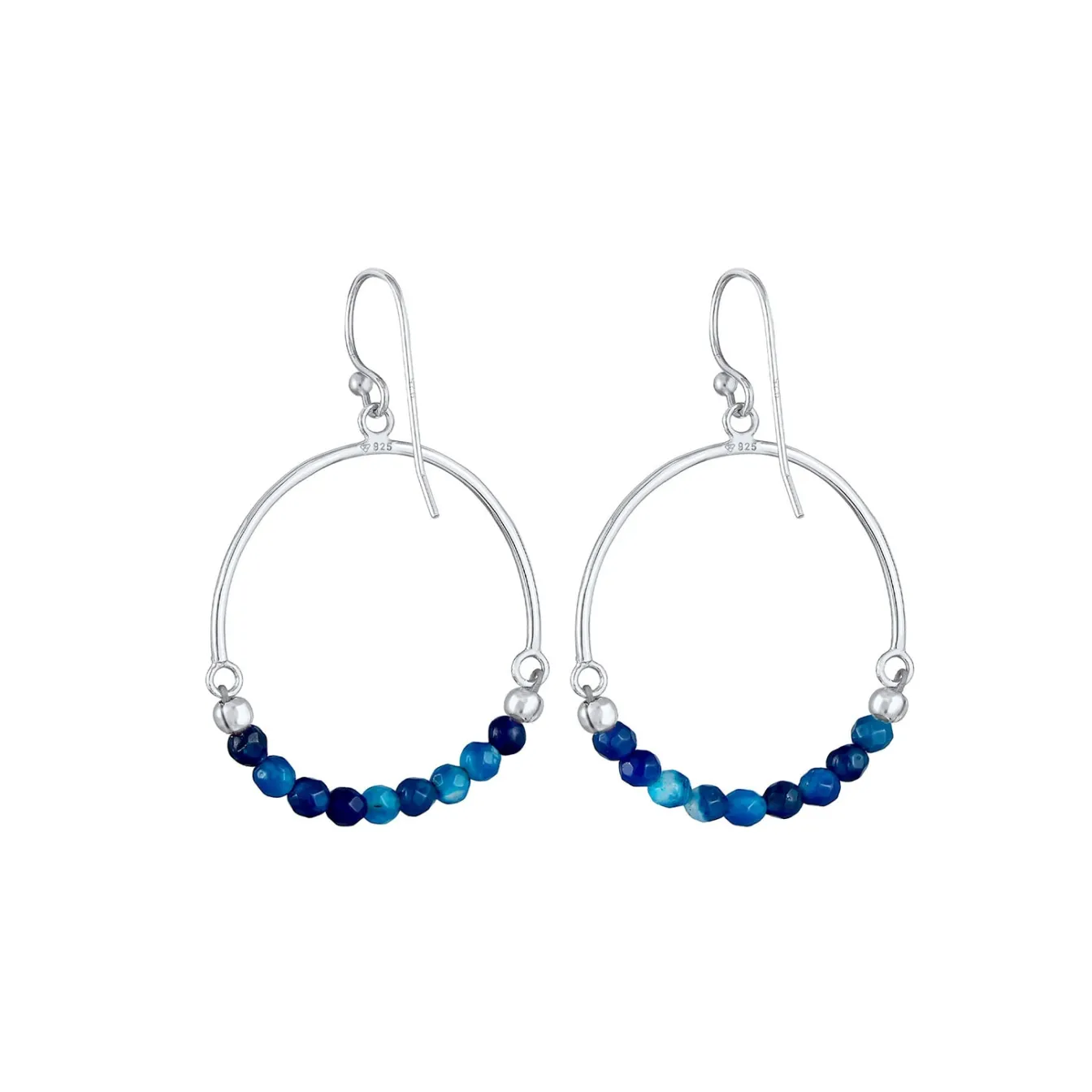 Elli "Ohrhänger | Achat ( Blau )< Ohrringe|Vergoldet