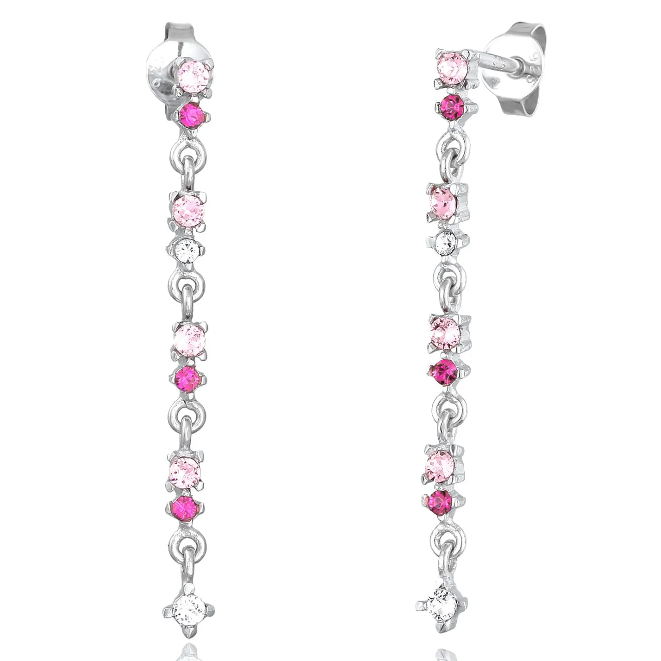 Elli "Ohrhänger | Kristalle (Rosa)< Ohrringe|Silber