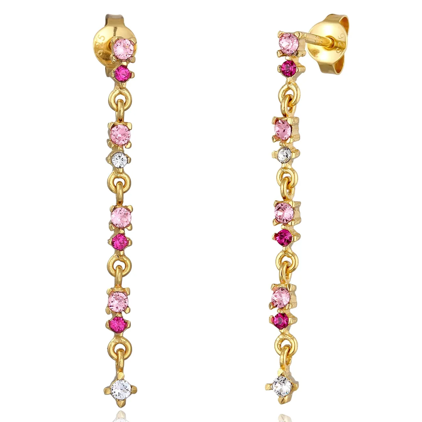 Elli "Ohrhänger | Kristalle (Rosa)< Ohrringe|Silber