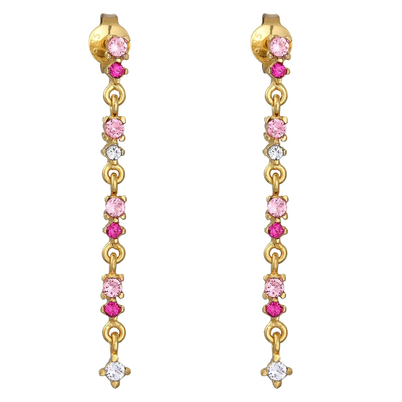 Elli "Ohrhänger | Kristalle (Rosa)< Ohrringe|Silber