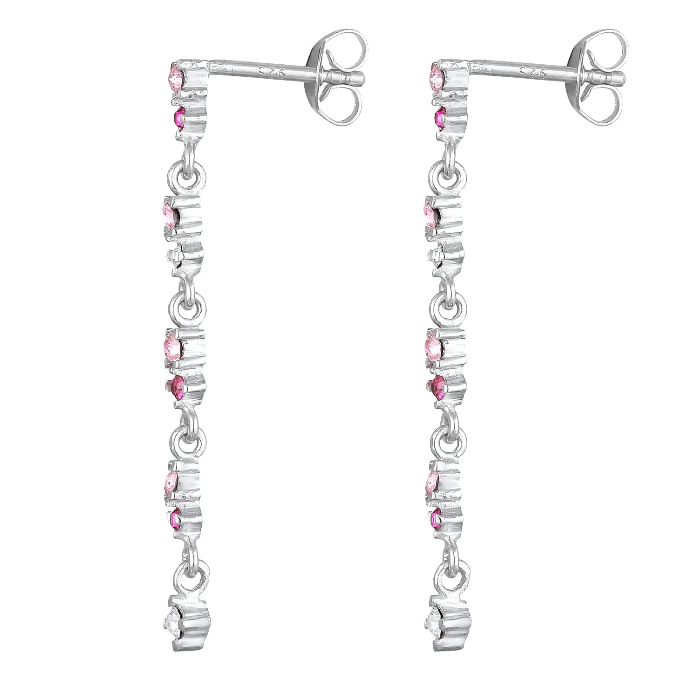 Elli "Ohrhänger | Kristalle (Rosa)< Ohrringe|Silber