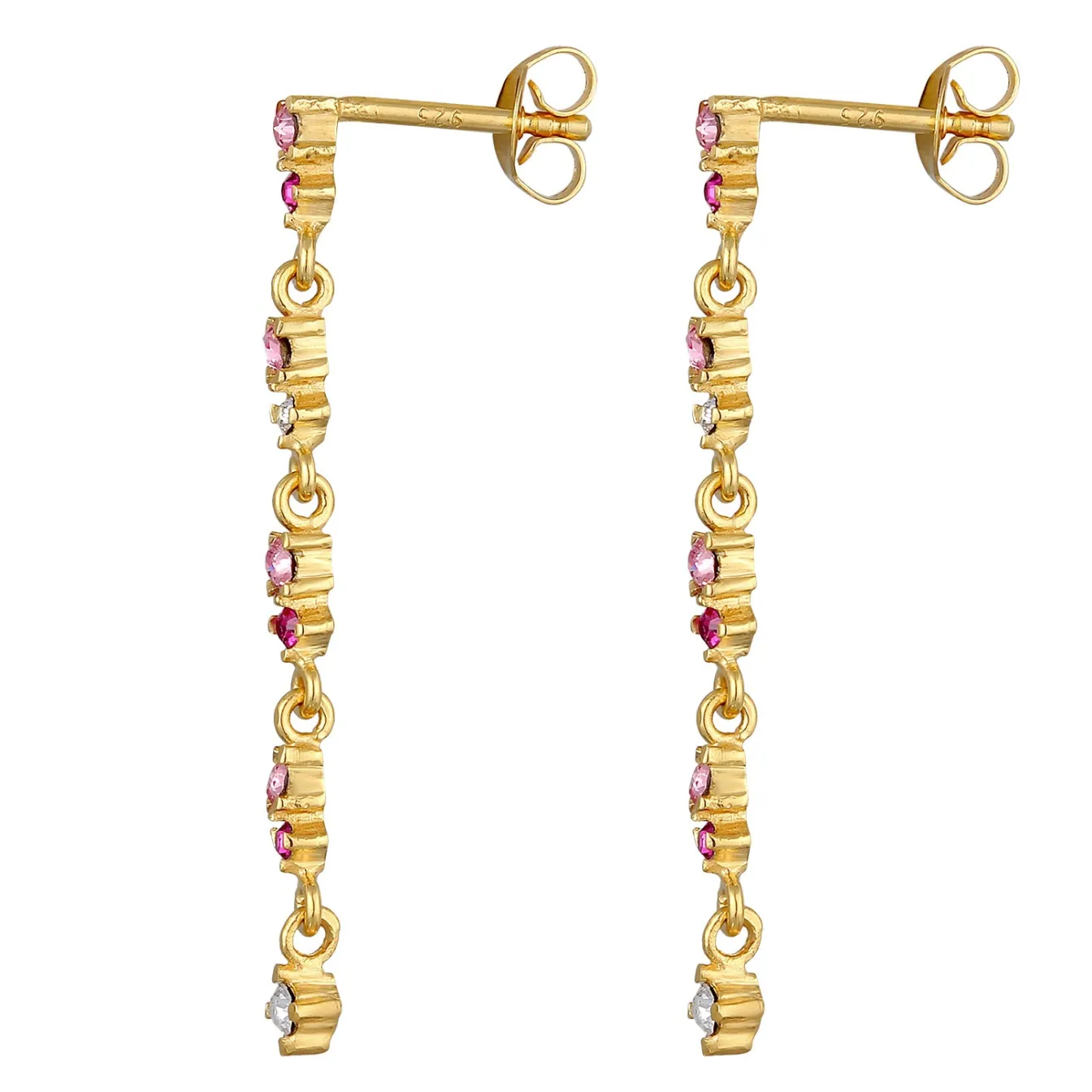 Elli "Ohrhänger | Kristalle (Rosa)< Ohrringe|Silber