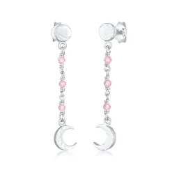 Elli "Ohrhänger Astro | Quarz ( Rosa )< Vergoldet|Symbol-schmuck
