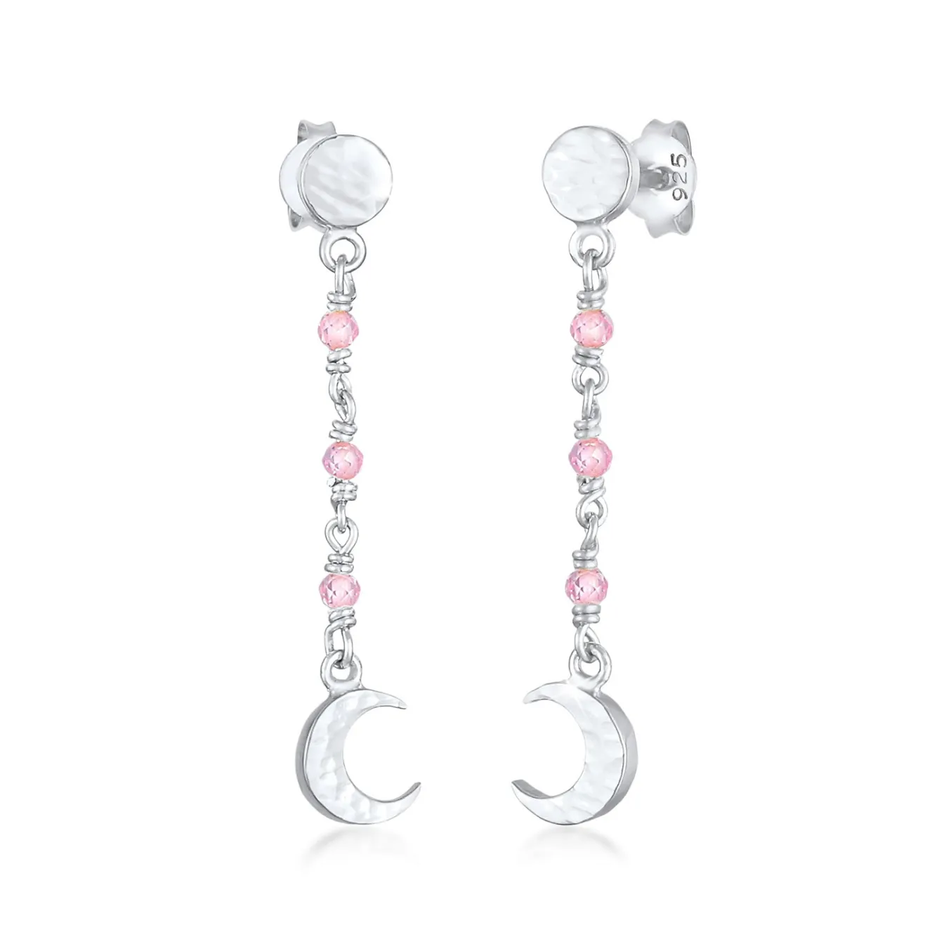 Elli "Ohrhänger Astro | Quarz ( Rosa )< Vergoldet|Symbol-schmuck