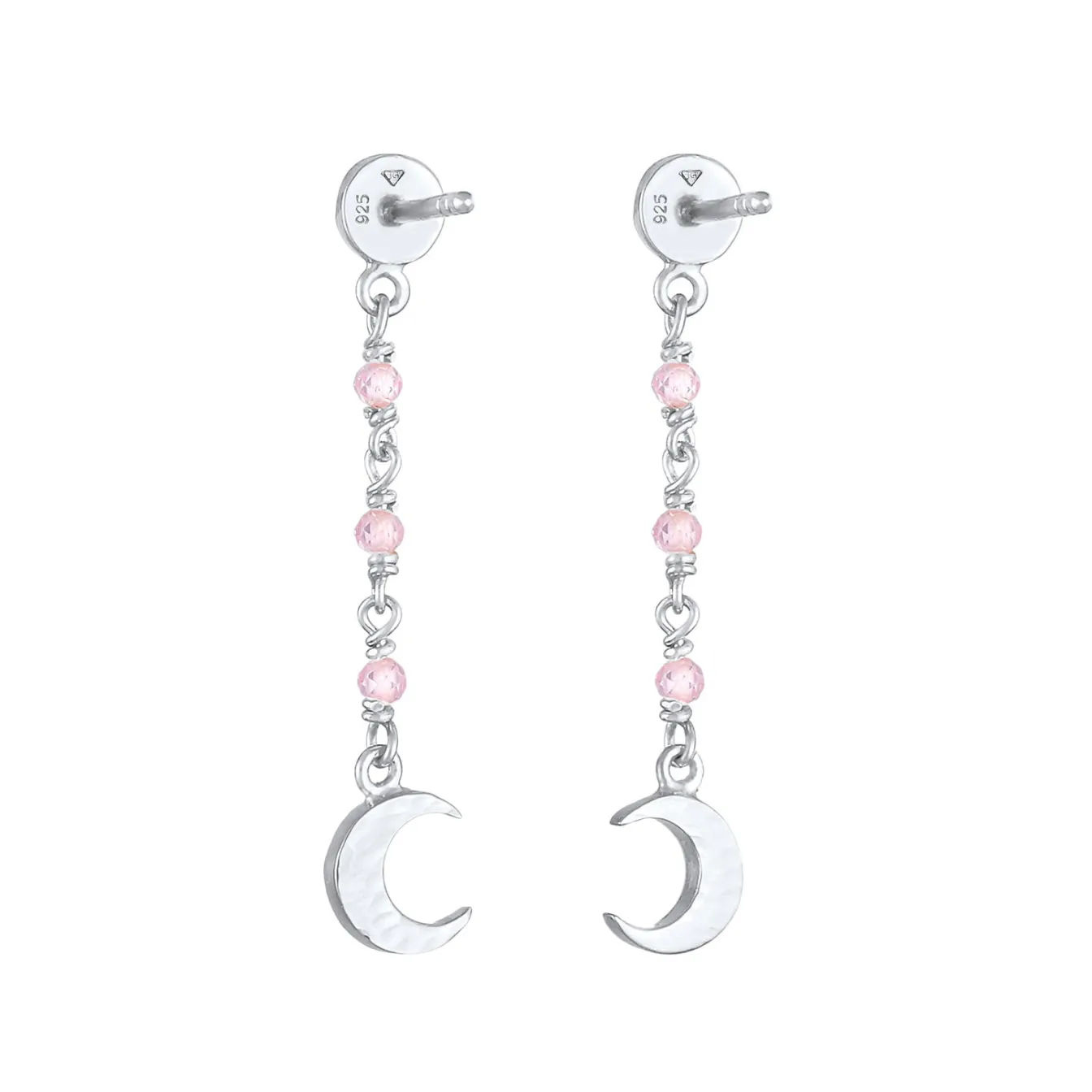 Elli "Ohrhänger Astro | Quarz ( Rosa )< Vergoldet|Symbol-schmuck