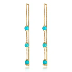 Elli "Ohrhänger Bead | Howlith ( Türkis )< Ohrringe|Vergoldet