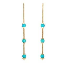 Elli "Ohrhänger Bead | Howlith ( Türkis )< Ohrringe|Vergoldet