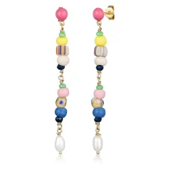Elli "Ohrhänger Beads | Emaille, Süßwasserzuchtperle< Perlen|Ohrringe