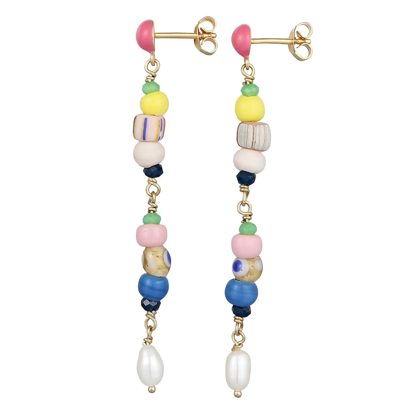 Elli "Ohrhänger Beads | Emaille, Süßwasserzuchtperle< Perlen|Ohrringe