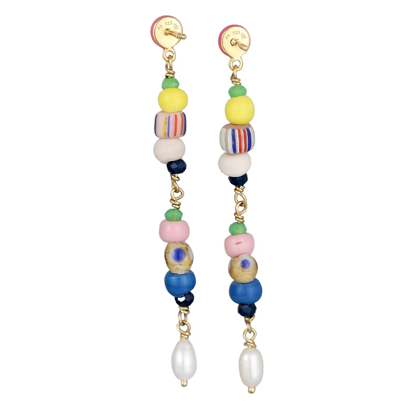 Elli "Ohrhänger Beads | Emaille, Süßwasserzuchtperle< Perlen|Ohrringe