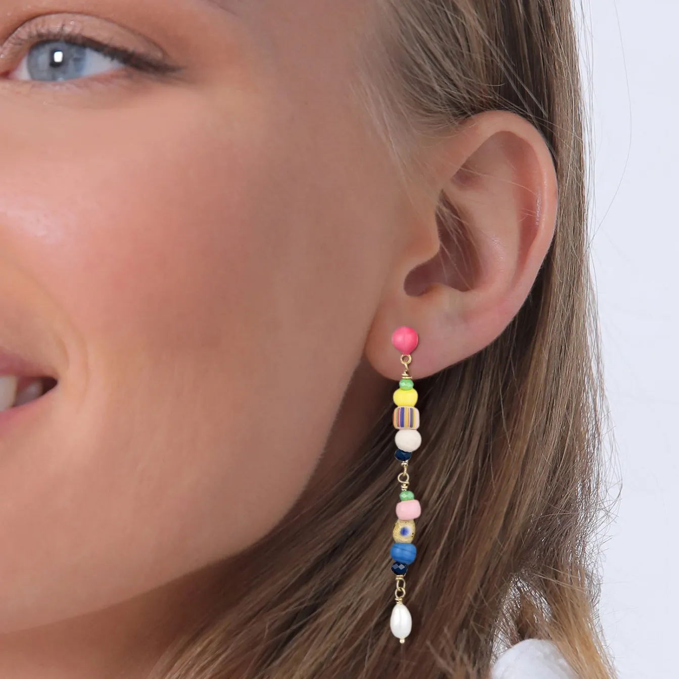 Elli "Ohrhänger Beads | Emaille, Süßwasserzuchtperle< Perlen|Ohrringe