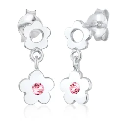 Elli "Ohrhänger Blume | Kristall (Rosa)<Kinder Symbol-schmuck|Kinderschmuck