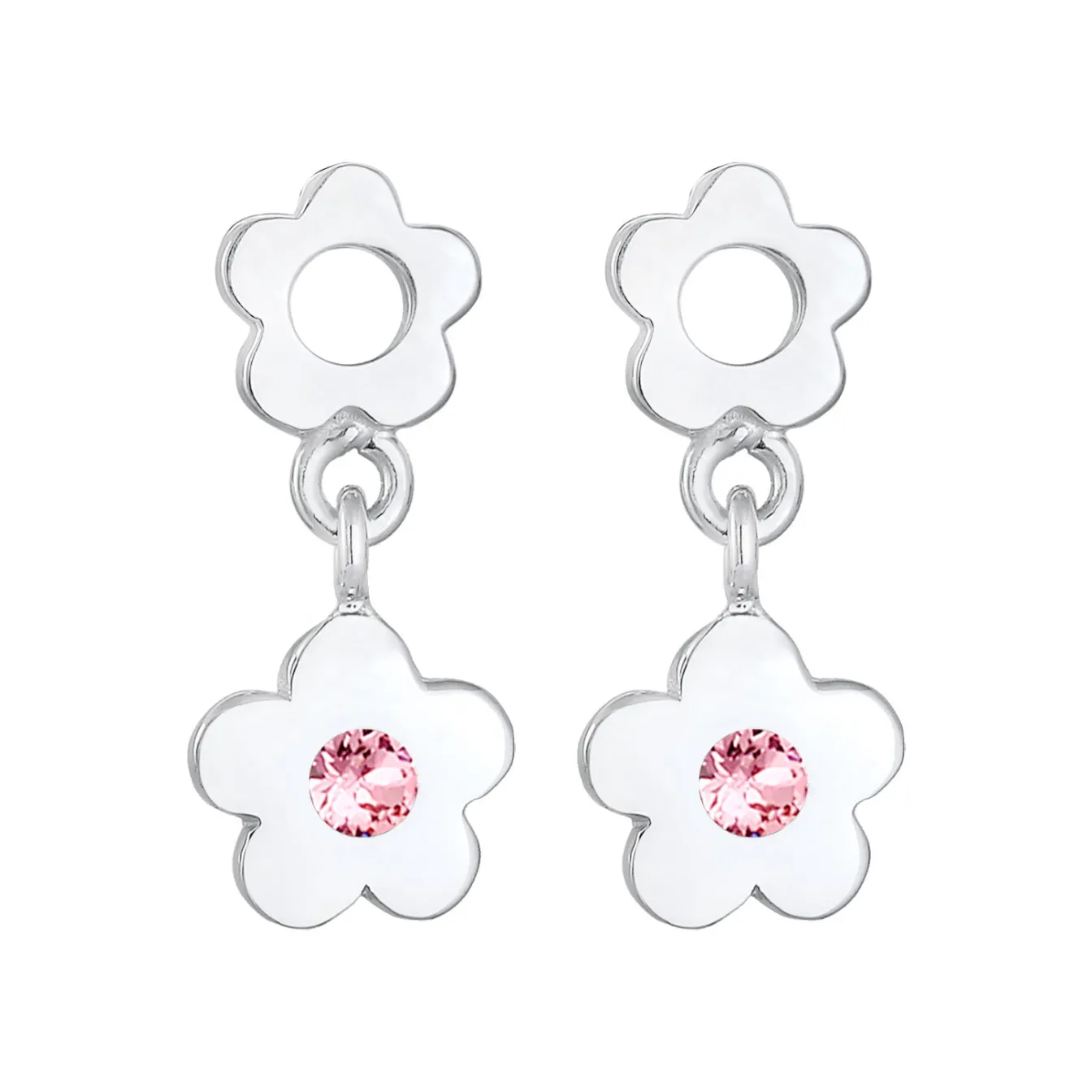 Elli "Ohrhänger Blume | Kristall (Rosa)<Kinder Symbol-schmuck|Kinderschmuck