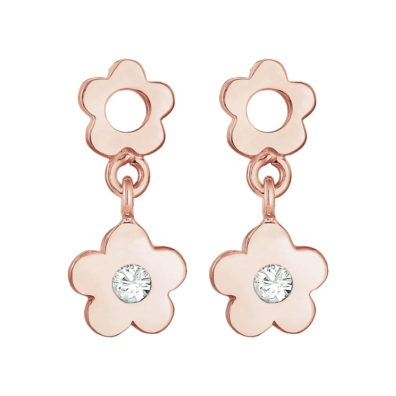 Elli "Ohrhänger Blume | Kristall (Rosa)<Kinder Symbol-schmuck|Kinderschmuck