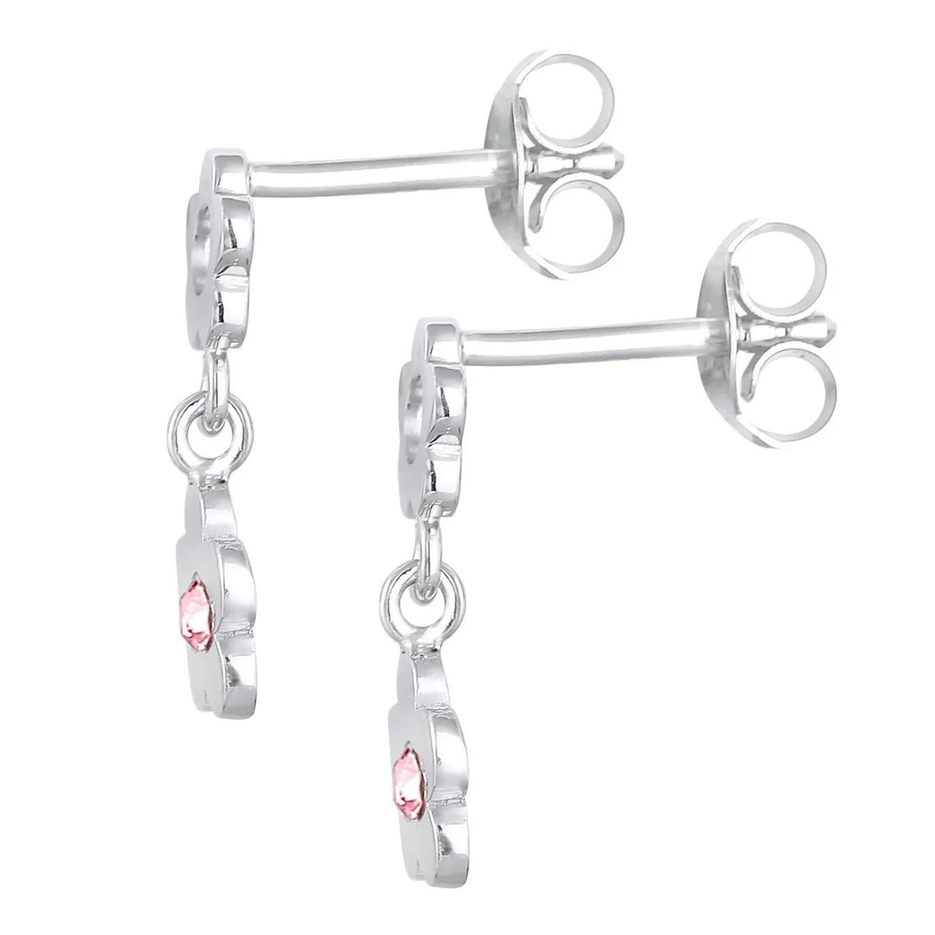 Elli "Ohrhänger Blume | Kristall (Rosa)<Kinder Symbol-schmuck|Kinderschmuck