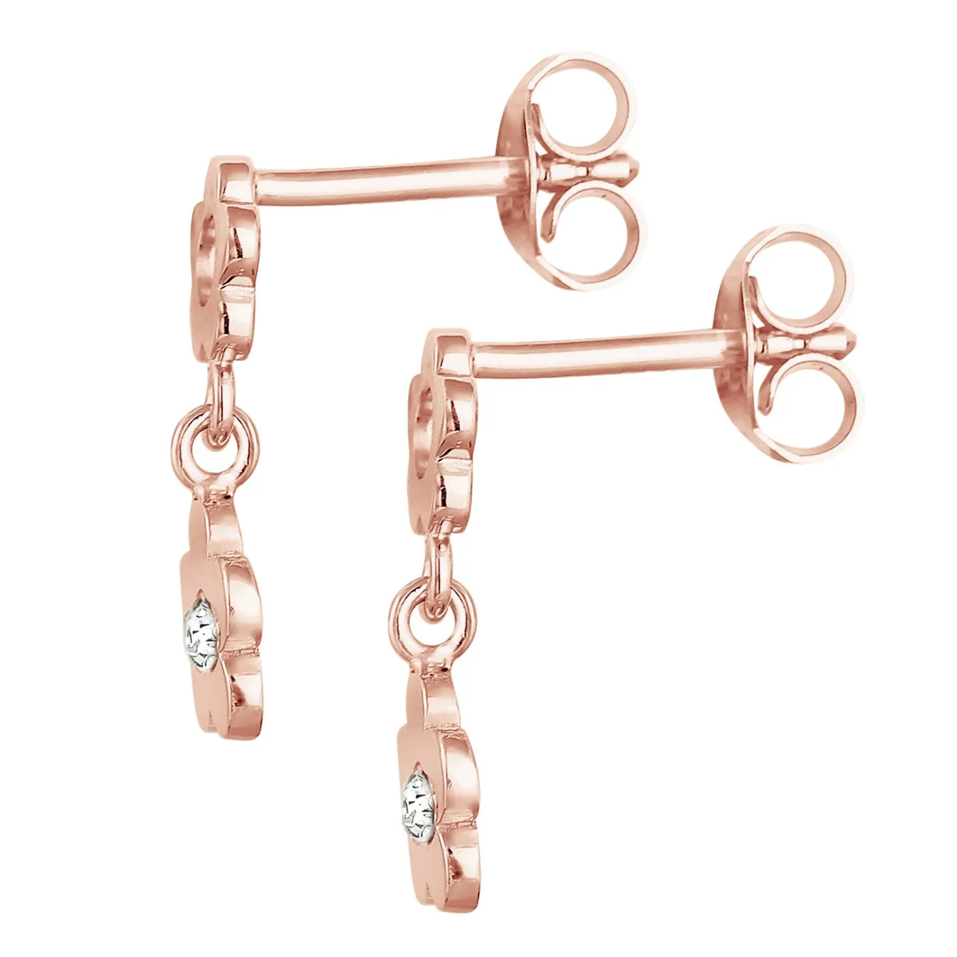 Elli "Ohrhänger Blume | Kristall (Rosa)<Kinder Symbol-schmuck|Kinderschmuck