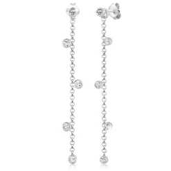 Elli "Ohrhänger Ear Chain | Kristall (Weiß)< Ohrringe|Silber