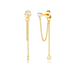Elli "Ohrhänger Ear Chain | Kristall (Weiß)< Ohrringe|Silber
