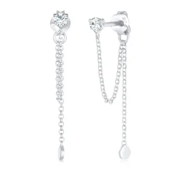 Elli "Ohrhänger Ear Chain | Kristall (Weiß)< Ohrringe|Silber