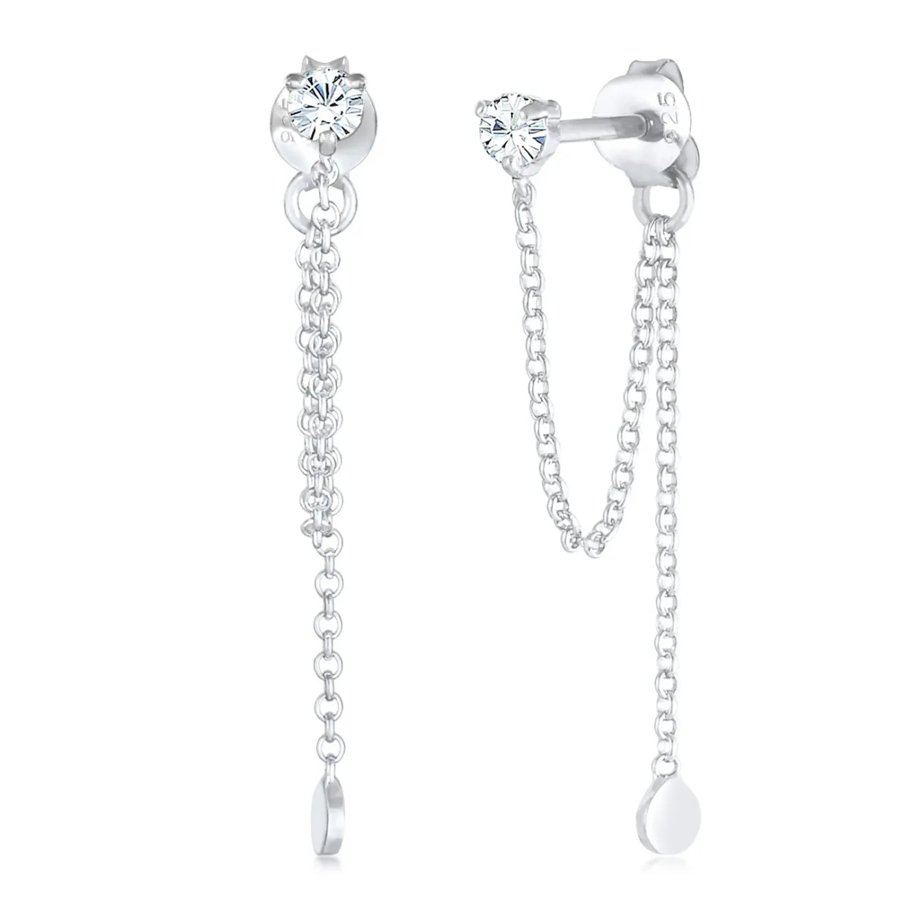 Elli "Ohrhänger Ear Chain | Kristall (Weiß)< Ohrringe|Silber
