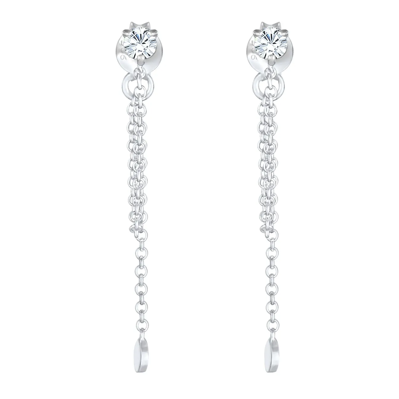 Elli "Ohrhänger Ear Chain | Kristall (Weiß)< Ohrringe|Silber