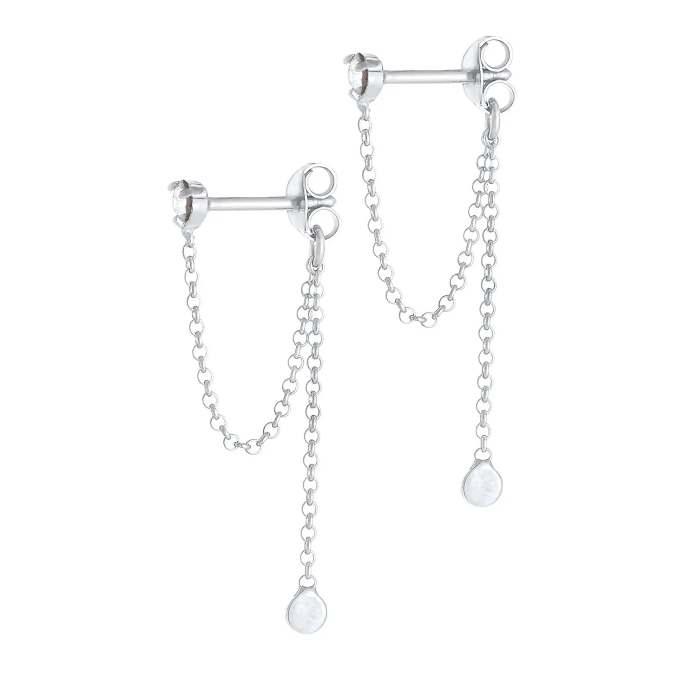 Elli "Ohrhänger Ear Chain | Kristall (Weiß)< Ohrringe|Silber