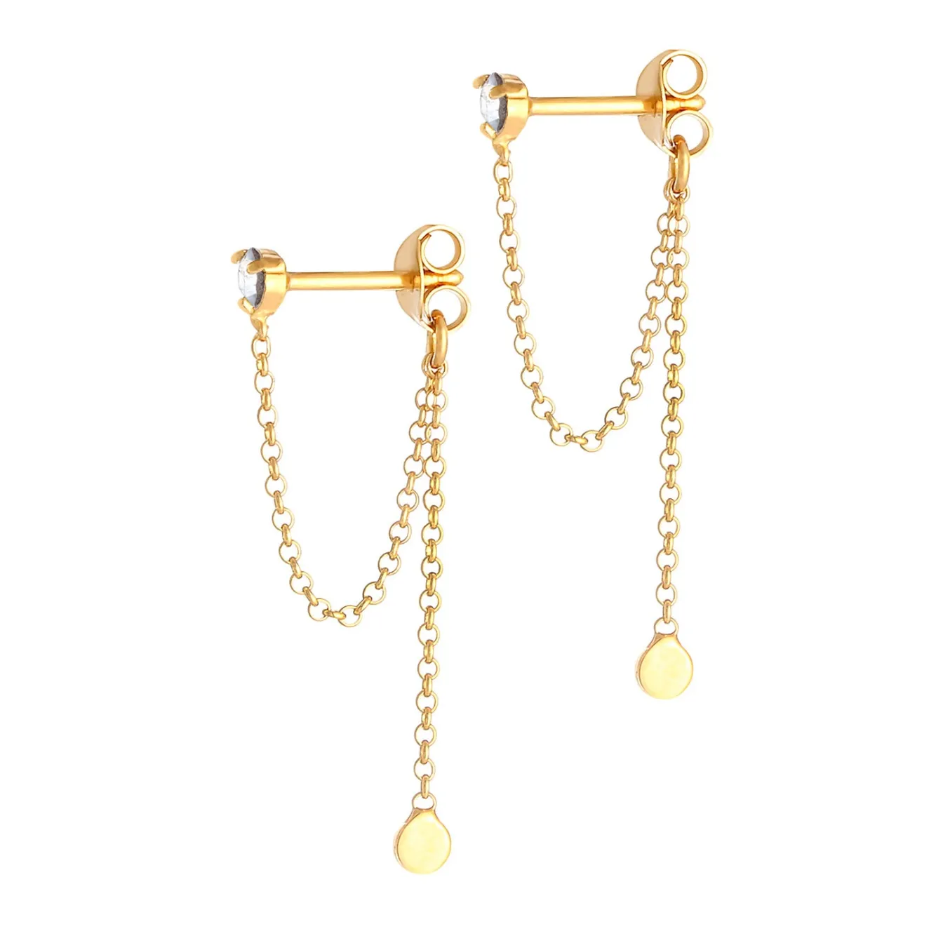 Elli "Ohrhänger Ear Chain | Kristall (Weiß)< Ohrringe|Silber