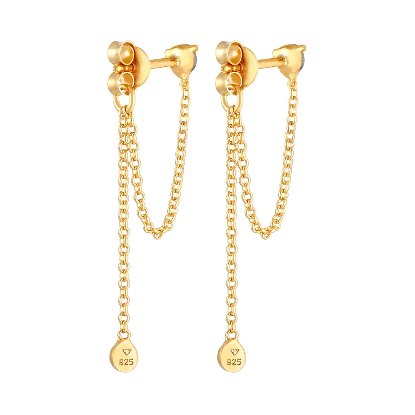 Elli "Ohrhänger Ear Chain | Kristall (Weiß)< Ohrringe|Silber