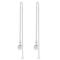Elli "Ohrhänger Ear Chain | Kristall ( Weiß )< Roségold|Ohrringe
