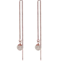 Elli "Ohrhänger Ear Chain | Kristall ( Weiß )< Roségold|Ohrringe