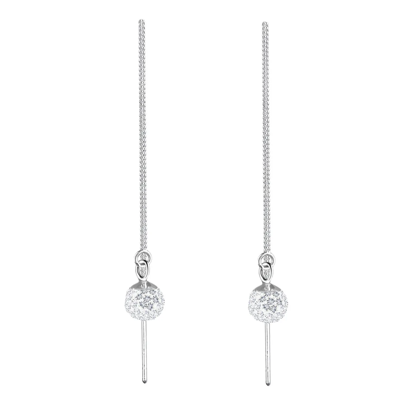 Elli "Ohrhänger Ear Chain | Kristall ( Weiß )< Roségold|Ohrringe