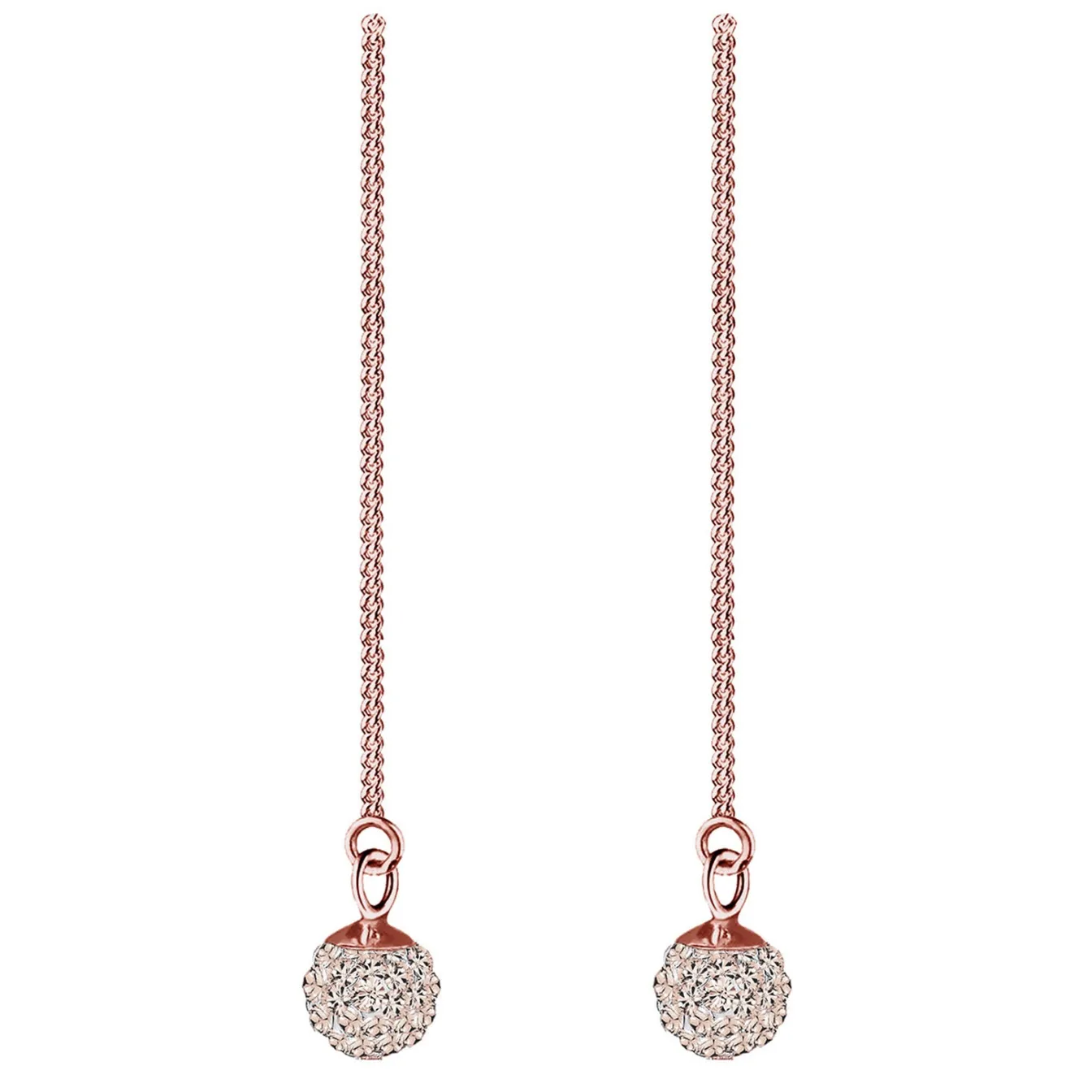 Elli "Ohrhänger Ear Chain | Kristall ( Weiß )< Roségold|Ohrringe