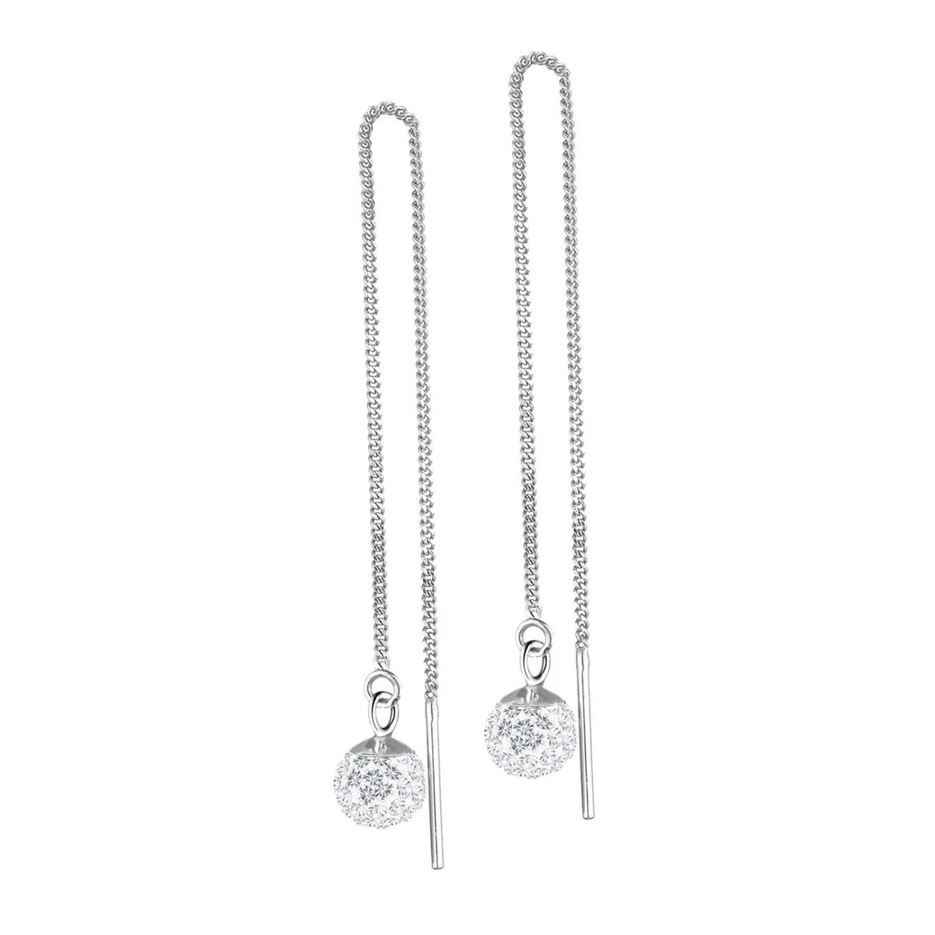 Elli "Ohrhänger Ear Chain | Kristall ( Weiß )< Roségold|Ohrringe