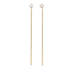 Elli "Ohrhänger Ear Chain | Süßwasserperle< Perlen|Ohrringe