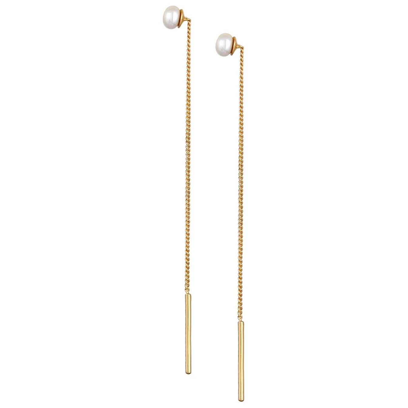 Elli "Ohrhänger Ear Chain | Süßwasserperle< Perlen|Ohrringe