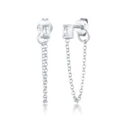 Elli "Ohrhänger Ear Chain | Zirkonia ( Weiß )< Letzte Chance|Ohrringe