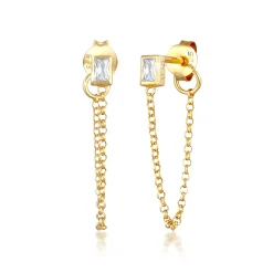 Elli "Ohrhänger Ear Chain | Zirkonia ( Weiß )< Letzte Chance|Ohrringe