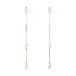 Elli "Ohrhänger Elegant | Süßwasserzuchtperle< Vergoldet|Hochzeit