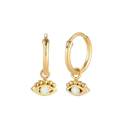 Elli "Ohrhänger Evil Eye | Opal ( Weiß )< Symbol-schmuck|Ohrringe