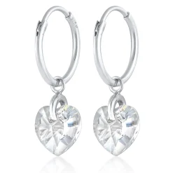 Elli "Ohrhänger Herz | Kristall (Weiß)< Symbol-schmuck|Herz-schmuck