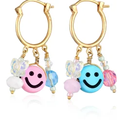 Elli "Ohrhänger mit Smiling Face Beads< Ohrringe|Vergoldet