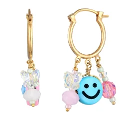 Elli "Ohrhänger mit Smiling Face Beads< Ohrringe|Vergoldet