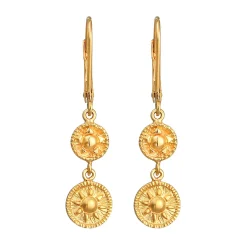 Elli "Ohrhänger Münze Sonne< Symbol-schmuck|Ohrringe