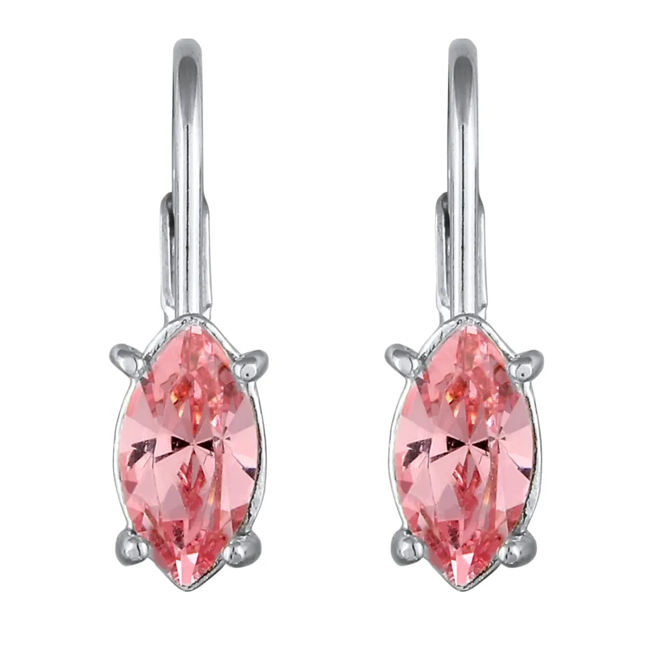 Elli "Ohrhänger Oval | Glas Kristalle (Rosa)< Vergoldet|Ohrringe