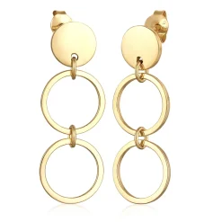 Elli "Ohrhänger Plättchen Ringe< Ohrringe|Silber